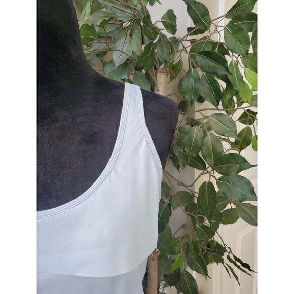 APT.9 Womens Blue Sleeveless Tiered Ruffle Scoop Neck Top Blouse Size Small - Picture 4 of 11